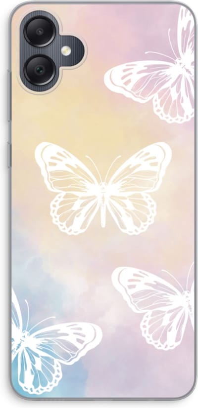 Case Company® - Hoesje geschikt voor Samsung Galaxy A05 hoesje - White butterfly - Soft Cover Telefoonhoesje - Bescherming aan alle Kanten en Schermrand