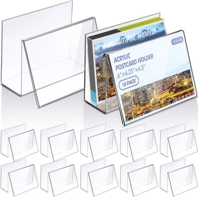 Ansichtkaart Houder - Wenskaart Display - Bureau Organisatie - Set van 6 stuks - 17x13x3.5 cm - Transparant