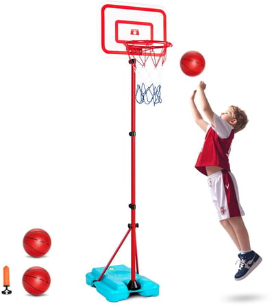 D&A Basketbal - Basketbalring - Basketbalpaal - Basketbalnet - Inclusief 3 basketballen - Verstelbaar van 104 - 190 centimeter