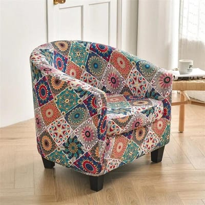 Bloemige Clubbankhoes Fauteuilhoes Elastische Tubstoelhoezen Huisdecoratie Enkele Bankhoes met Zitkussenhoes