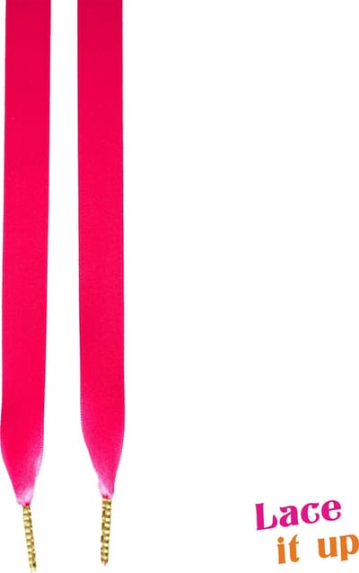 Schoenveters plat satijn luxe - fuchsia roze breed - 120cm met gouden stiften veters voor wandelschoenen, werkschoenen en meer