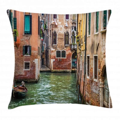 ABAKUHAUS Venetië Kussenhoes – Dubbelzijdig bedrukt, 45×45 cm, Multicolor