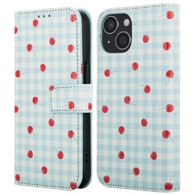 imoshion Hoesje - Geschikt voor Apple iPhone 13 - Design Bookcase smartphone - Cherry Check