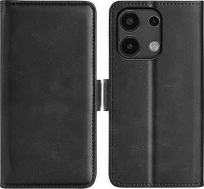 MobyDefend Hoesje - Geschikt voor Xiaomi Redmi Note 13 4G - Luxe Wallet Book Case (Sluiting Zijkant) - Zwart