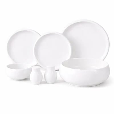 Almina Belicia - Porseleinen Serviesset - 27-delig - Wit - 6-Persoons - Dinerset