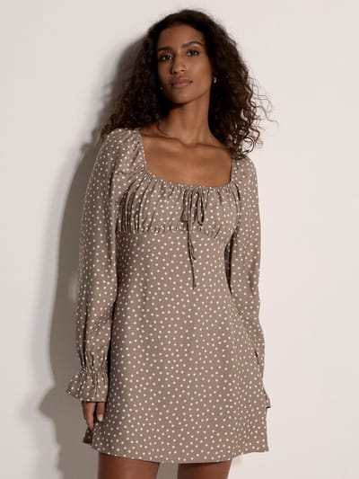 Mini-jurk met stippenprint