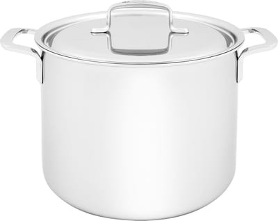Demeyere 5-Plus RVS Soeppan Met Deksel 24 cm - Roestvrijstalen Soeppot 7,5 L - Geschikt Voor Alle Warmtebronnen Inclusief Inductie - Duurzaam - Volledig PFAS- - PFOA- en PTFE-vrij