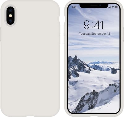 Solid hoesje Soft Touch Liquid Silicone Flexible TPU Cover - Geschikt voor: iPhone X / XS - Wit