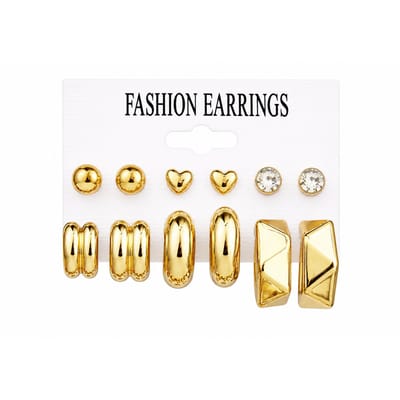 6-delige Set Oorbellen - Monaco Goudkleurig | ABS Kunststof | Fashion Favorite
