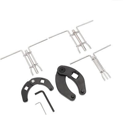 Verstelbare Sleutelset - Wartelmoer Gereedschap - Hydrauliek Onderhoud - Robuuste Stalen Constructie - Tot 6 Inch - Zwart