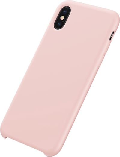 Baseus Original LSR Series Liquid Silicone Gel Case geschikt voor iPhone XS Max Hoes - Roze