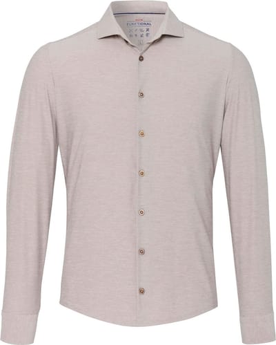 Pure The Functional Shirt Lichtbeige - Maat 43 - Heren - Overhemden Casual