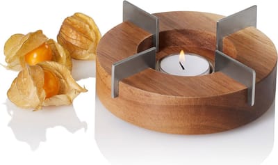 AdHoc Tuto Rechaud - Bruin - Theelicht Warmhouder - Voor Koffie, Thee & Gerechten - Stijlvol & Compact