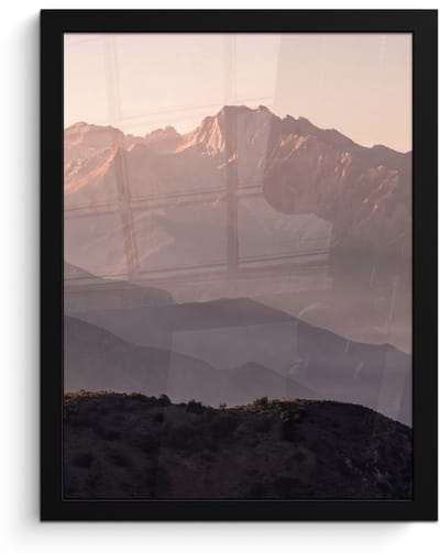Poster in lijst - Fotolijst 30x40 cm - Posters - Panorama - Landschap - Bergen - Posterlijst zwart - Decoratie - Wanddecoratie woonkamer - Muurdecoratie slaapkamer