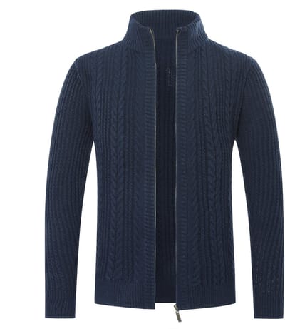 ALLTHEMEN Heren Cardigan met Opstaande Kraag - Gebreide Warme Trui - S