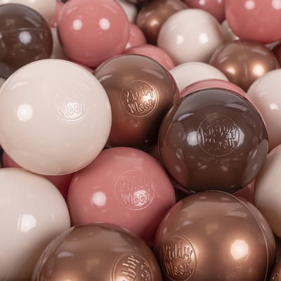 KiddyMoon Ballenbak ballen 100 stuks 7cm - Kinderballen BPA-vrij - Speelballen voor ballenbad - Bruin Koperrood Pastelbeige Zalmkleurig
