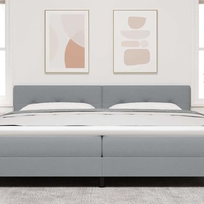 vidaXL - Hoogte - verstelbaar - hoofdbord - Lichtgrijs - 200 - cm - Stof