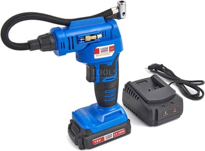 HBM 18 Volt Compressor op Accu met Toebehoren