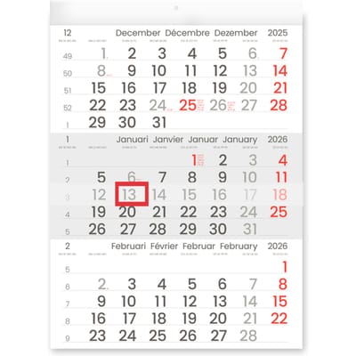 3-Maandkalender 2027 INNI Manager compact-formaat