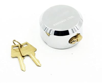 Dailygoods- Hangslot Zwaar 73 mm - Verchroomd Staal - Koper Cilinder - 2 Sleutels - Boorvast - Toepassing Poorten/Vrachtwagens - Sloten