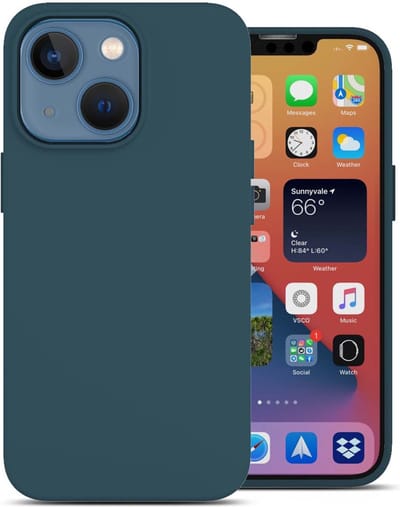 oTronica Geschikt voor iPhone 13 hoesje Donkergroen - Geschikt voor iPhone 13 hoesje - hoesje Geschikt voor iPhone 13 - 13 hoesje - 13 hoesje - hoesje Geschikt voor iPhone 13 - hoesje 13 - siliconen hoesje - Donkergroen - oTronica
