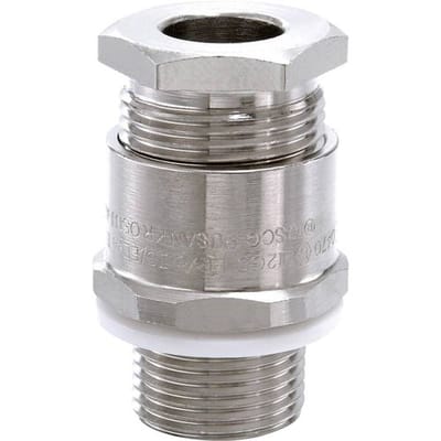 Wiska 50108019 Wartel Slagvast, Met contramoer, Met dichting M20 Messing (vernikkeld) Natuur 1 stuk(s)