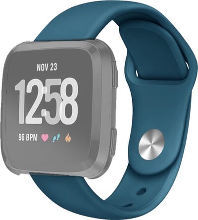 By Qubix - Compatible Fitbit bandje - geschikt voor Fitbit Versa 1 / 2 & Lite siliconen bandje - Maat: Small - Blauwgroen Smartwatchbandje bandje Armband Polsband Strap Band Watchband