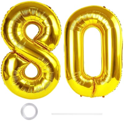 Dailygoods- Ballon Cijfer 40 Inch - Folieballon - Goud - Verjaardag/Jubileum - Veiligheidswaarschuwing - 101 cm - Cijferballon