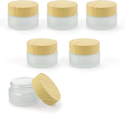 Set van 6 Lege Crème Potjes met Deksel, 20 ml, Herbruikbare Cosmetica Houder voor Crèmes, Lotion en Olieopslag