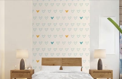Behang - Fotobehang Minimalisme - Patroon - Baby - Hart - Breedte 140 cm x hoogte 220 cm