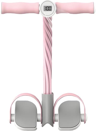 Fitness Pedaal Touw - Spier trainer - Thuis sporten - Instelbare weerstand - 27x15x10 cm - Roze