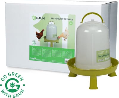 Gaun Pluimvee drinktoren – 100% gerecycled materiaal – Waterdispenser – 39x30x26 – Op pootjes – 8 Liter – Green Lemon