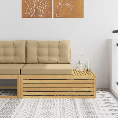 vidaXL - Buiten - eindsofa - Wit - 115 - x - 83 - x - 73 - cm - Massief - Acacia - Hout