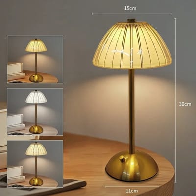 WiseGoods Premium Snoerloze LED Tafellamp Dimbaar – Oplaadbare Bedlamp Voor Woonkamer & Slaapkamer - Woondecoratie Lamp - Goud