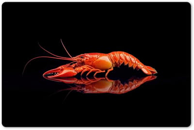 Placemats 45x30 cm - Placemat kunststof - 1 stuk - Kreeft - Oranje - Zwart - Opvallend - Borden onderleggers - Decoratie voor op tafel - Keuken tafeldecoratie accessoires - Vinyl onderlegger - Tafelversiering