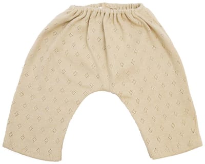 Asi poppenkleding lange katoenen broek zandkleurig poppenoutfit.