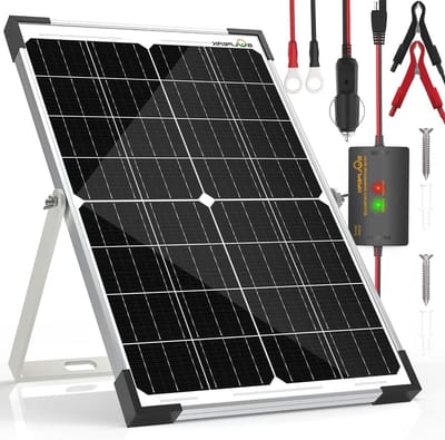 Zonnepaneel - Druppellader Zonneoplader - Accu Onderhoud - Waterdichte Driver - 15 Watt - Zwart