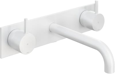 Hotbath Cobber - Wastafelmengkraan - zonder Waste - Laag - Wit - Inbouw - Messing - V07