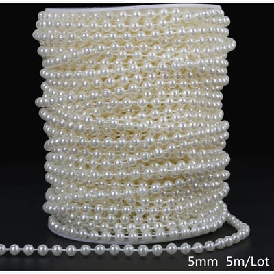 Parelketting Verbindingskralen, Bruidsjurk Decoratie Speciale Ketting, Handgemaakte DIY Haaraccessoires en Bruiloft Accessoires Materialen 5mm ivoor