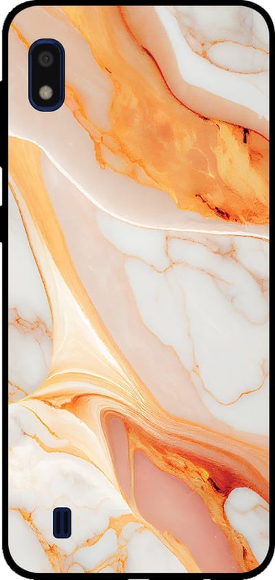 Smartphonica Telefoonhoesje voor Samsung Galaxy A10 met marmer opdruk - TPU backcover case marble design - Oranje geschikt voor Samsung Galaxy A10