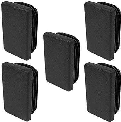 Kunststof Rechthoekige Buisstoppen - 5 Stuks - Zwart - 40 x 25 mm - Meubelglijders voor Buiten