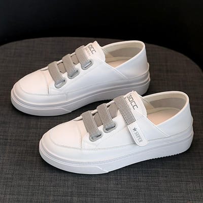 Leer Kleine Witte Schoenen Damesschoenen Boardschoenen Alles-match Hete Stijl Zomer Nieuw Platte Zool Mesh Casual Witte Schoenen Zomer 39 gray
