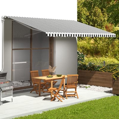 vidaXL - Vervangingsdoek - voor - luifel - 500x300 - cm - antracietkleurig - en - wit
