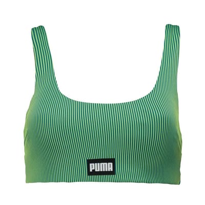 Puma Dames/Dames Streep Ronde Hals Bikinitop (Groen)