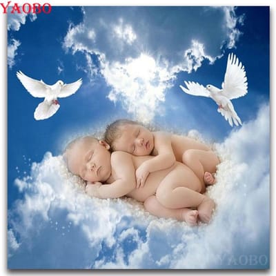 3D DIY diamant schilderij baby engel vierkant strass decoratief schilderij diamant borduurwerk 50X50CM