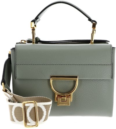 COCCINELLE Leren schoudertas handtas Arlettis Signature Handbag Grained Leather Greenery groene