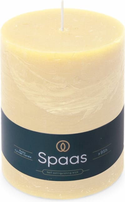 SPAAS Rustieke Pillarkaars ± 95 branduren Ivoor -