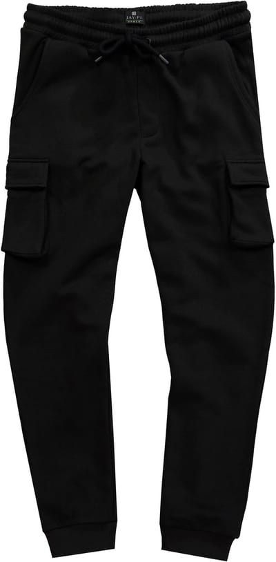 JAY-PI - Heren - Cargosweatpants fitness elastische tailleband - Zwart - Maat 3XL