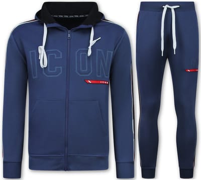 Trainingspakken Heren ICON - Joggingpak Heren - Huispak Heren Volwassenen - Tracksuit - 6157 - Blauw