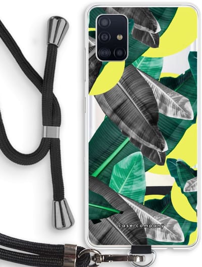 Hoesje met koord geschikt voor Samsung Galaxy A51 4G hoesje met Koord - Fantasie jungle - Telefoonhoesje met Zwart Koord - Bescherming aan alle Kanten en Over de Schermrand